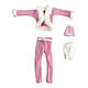 Одяг для Барбі кожушок топік шапка штани Рожевий, фото 2