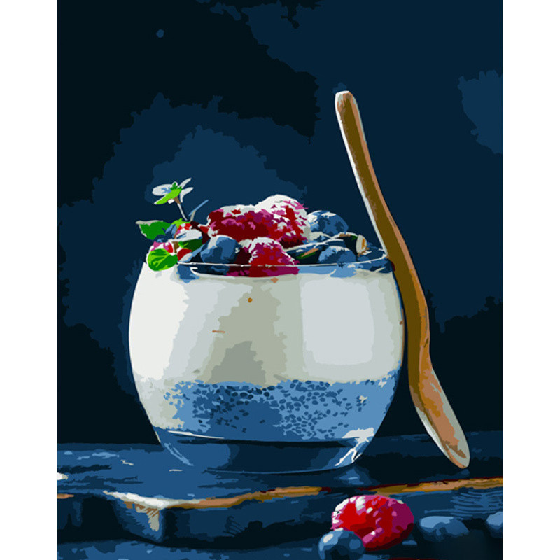 Картина за номерами Strateg   Ягідне смузі 40х50 см (GS808), фото 1