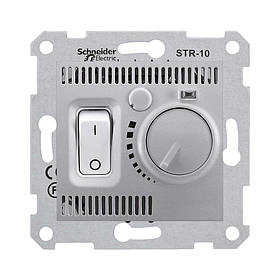 Термостат для теплої підлоги Schneider" SEDNA" без рамки алюміній SDN6000360