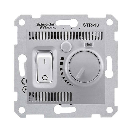 Термостат для теплої підлоги Schneider" SEDNA" без рамки алюміній SDN6000360, фото 1