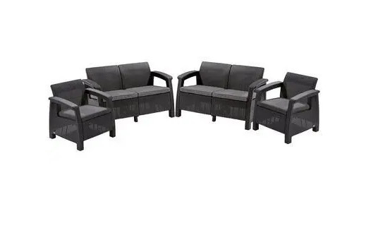 Набір пластикових садових меблів KETER Corfu Rest Set 241725 графіт