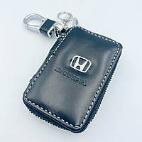 Ключница кожаная, брелок, кейс для ключей с логотипом HONDA (Хонда)