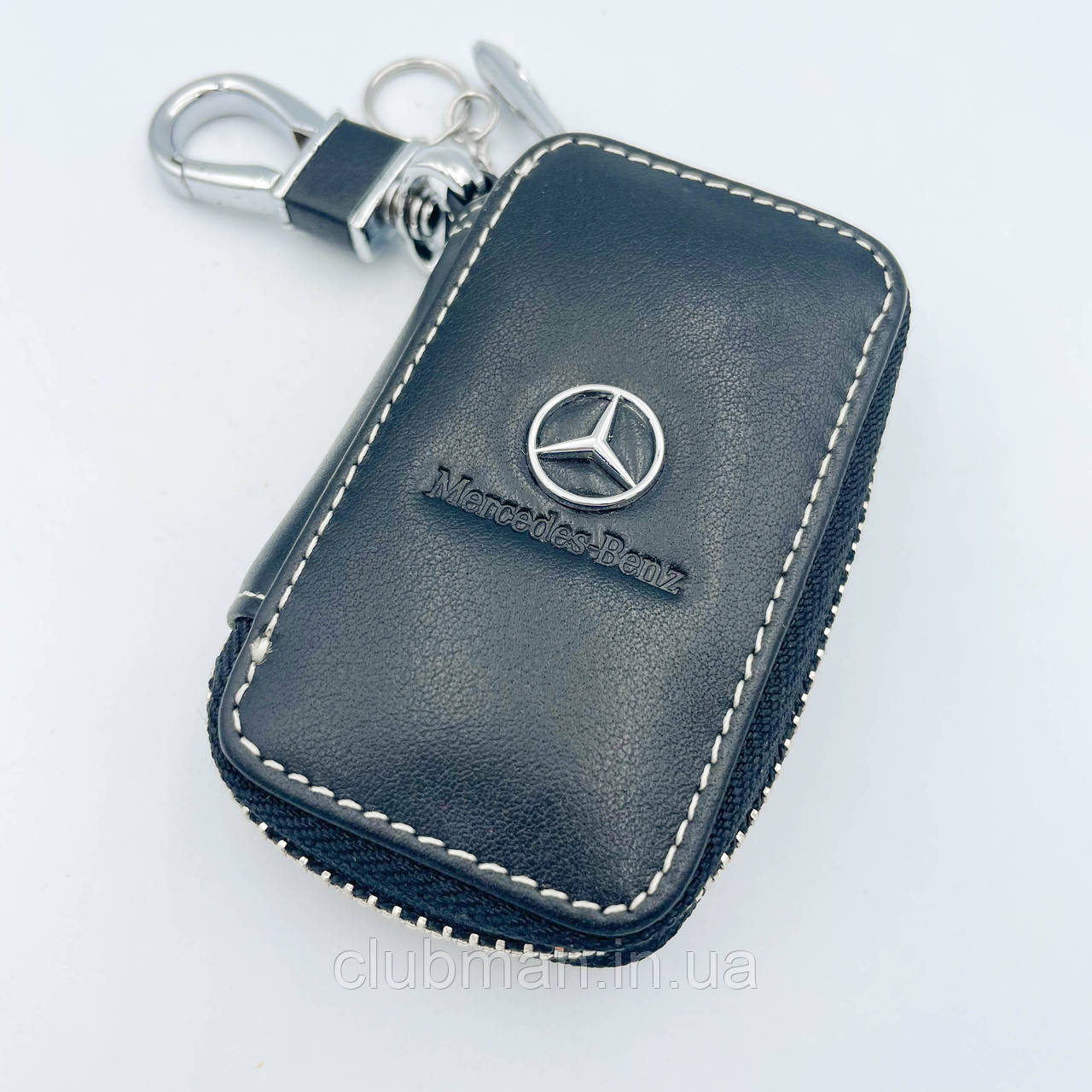 Ключниця шкіряна, брелок, кейс для ключів з логотипом Mercedes-Benz (Мерседес)