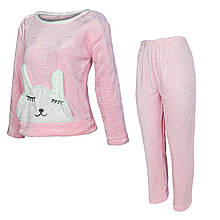 Жіноча піжама Lesko Bunny Pink 2XL тепла для дому