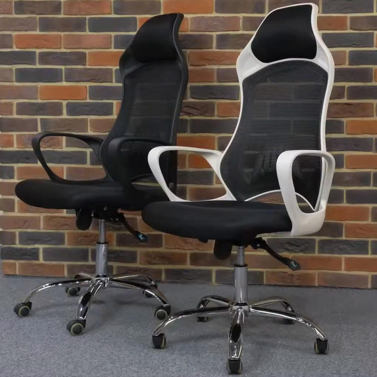 Кресло АКЛАС Дорос Серое Офисное кресло с подголовником Кресло ...