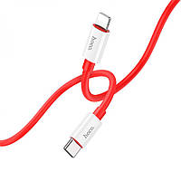 Кабель Hoco X87 Magic silicone PD 20W Type C to Lightning 1 m 3A Red FT, код: 7845659