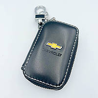 Ключница кожаная, брелок, кейс для ключей с логотипом CHEVROLET (Шевроле)