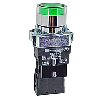 Кнопка щитовая XB2-BZ3362 1NO 10A OFF-ON 24V LED Зеленая