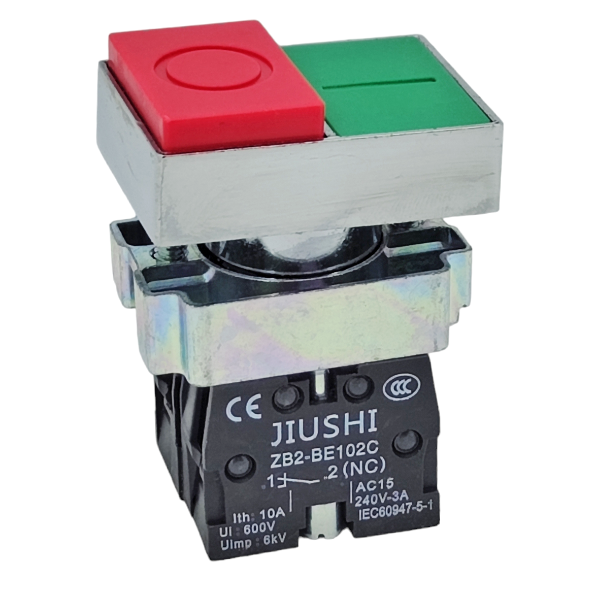 Кнопка щитова XB2-BL8425 NO+NC Червона + Зелена