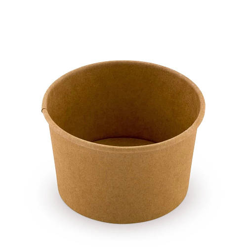 Контейнер бумажный для мороженого Ø90 мм 230 мл крафт 50 штук (ID ...