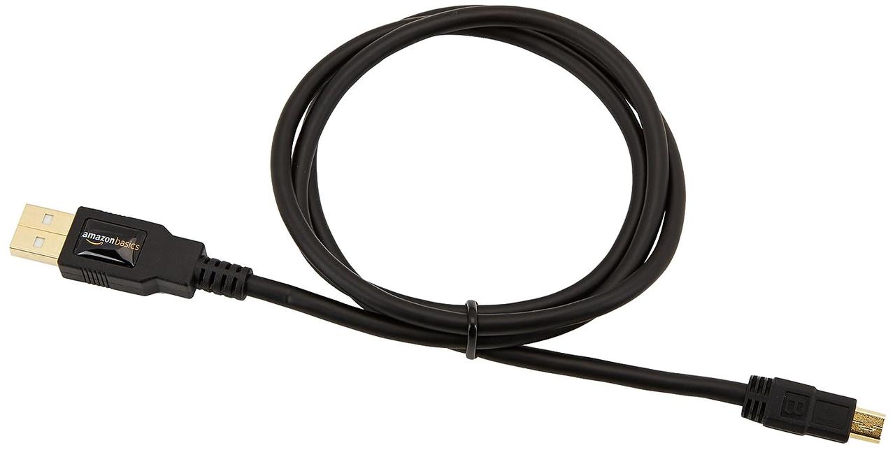 Amazon Basics Кабель для швидкого заряджання USB-A — Mini USB 2.0, швидкість передачі даних 480 Мбіт/с, з позолоченим роз'ємом, фото 1