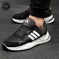 Легкие городские кроссовки под джинсы Кеды Adidaс Run Falcon Black And White