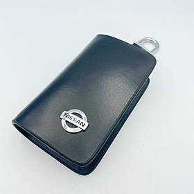 Ключниця шкіряна, брелок, кейс для ключів з логотипом NISSAN (Ніссан)