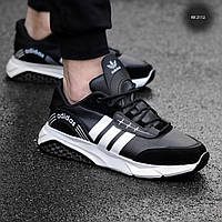 Современные модные качественные городские кроссовки под джинсы Ботинки QT Black and White