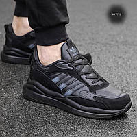 Современные модные беговые кеды городские кроссовки Ботинки Adidaс QT Black Edition Термо