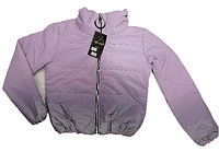 Куртка для девочек (нижняя часть светоотражающая) AMD styl рост 134, 140, 146, 152, 158 см сиреневый (952)