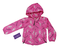 Вітровка не промокайка для дівчаток XIAOSIBO на зріст 92, 98, 104, 110 см рожева (839)