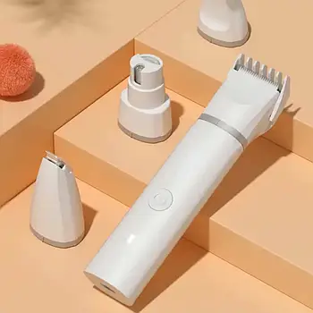 Машинка для стрижки собак та котів, тример для грумінгу з 4 змінними насадками білий