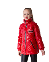Куртка лакова для дівчаток Lilu на зріст 128, 146 см червона (1505)