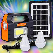 Зарядна станція + LED-ліхтар на сонячних батареях Junai JA-2007 + 2 лампочки + Power Bank