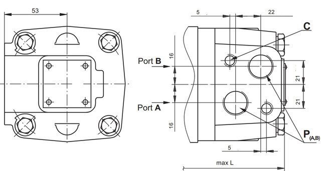 порти гідромотора MS С