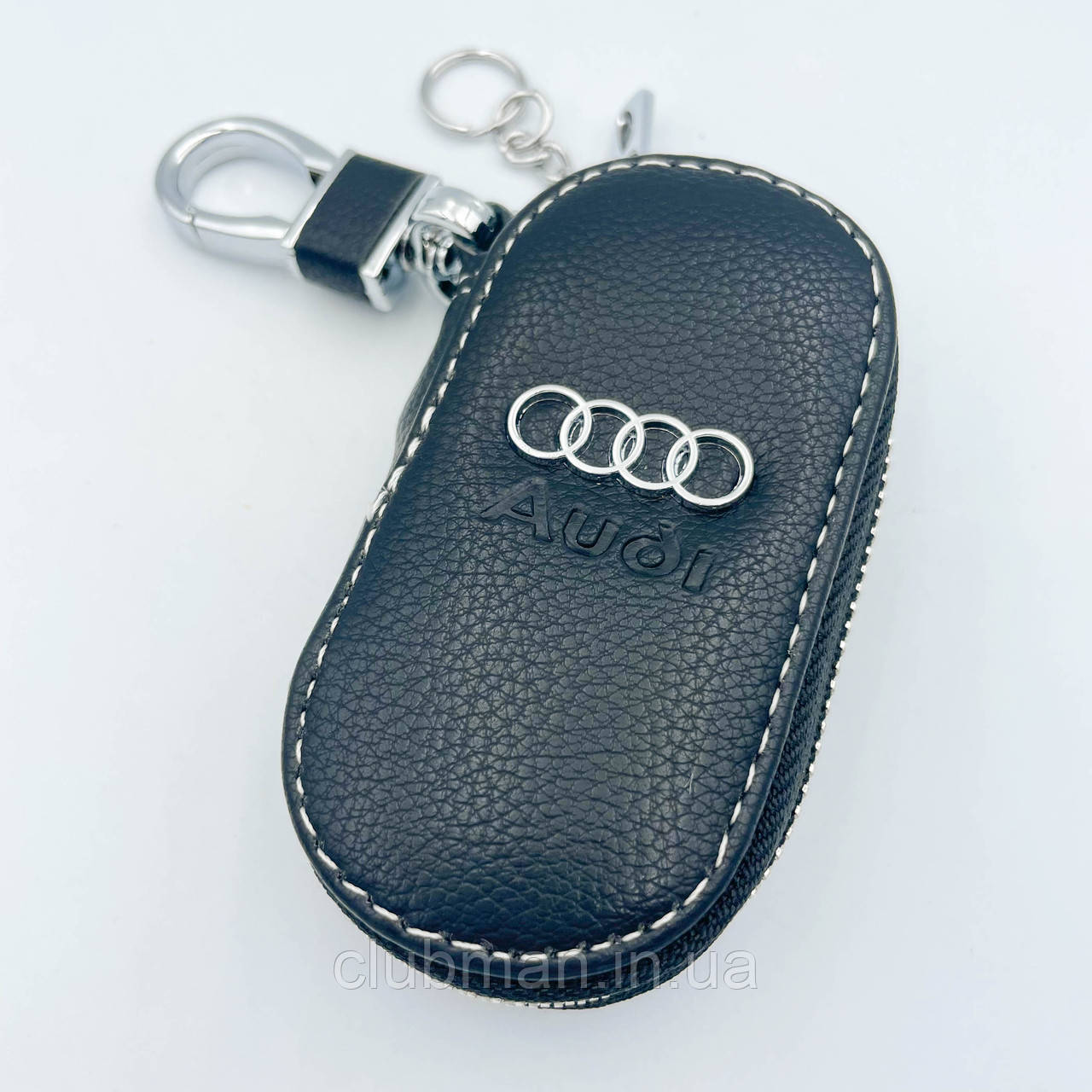 Ключниця шкіряна, брелок, кейс для ключів з логотипом AUDI (Ауді)