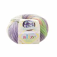 Пряжа для ручного вязания Alize Baby wool batik (Ализе Беби вул батик) 7258