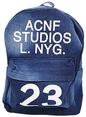 Молодіжний джинсовий рюкзак ACNF Studios синій