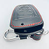 Шкіряний чохол для ключа BMW (БМВ) F01 F10 F12 F20 F22 F25 F26 F30 F32 F34 на 3 кнопки з карабіном, фото 7