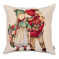 Наволочка Новорічна на подушку 45х45 см, гобелен