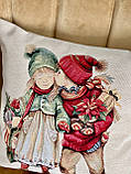 Наволочка Новорічна на подушку 45х45 см, гобелен, фото 3