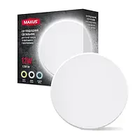 Светильник светодиодный накладной MAXUS MWL 12W 3CCT IP65 WH Circle