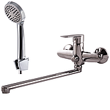 Змішувач для ванної з довгим виливом 35 см з душем ZERIX JKC-A439 (ZX2925), фото 3