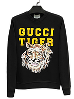 GC модный свитшот черный яркий мужской брендовый свитер кофта коттон трехнитка демисезон Гуччи