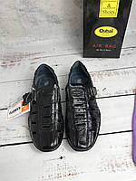 Шкільні туфлі шкіряні ТМ Kangfu чорного кольору на хлопчика 33р. та 34 р. 34р-23см
