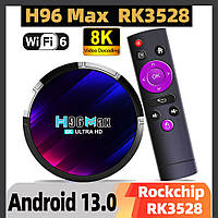 НАЛАШТОВАННАЯ Smart H96 Max 4/64 RK3528 Смарт-ТВ приставка Smart TV Box (4/64 ГБ) Ultra HD