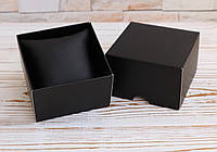 Черная самосборная коробка 85х85х55мм с чёрной подушечкой для наручных часов и браслетов