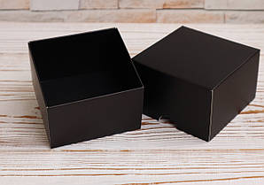 Чорна самозбірна коробка 85х85х55мм для наручного годинника, браслетів та сувенірів