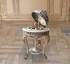 Підлоговий глобус-бар з позолоченим декоративним різьбленням Ø 450 мм