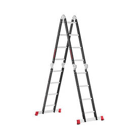 Драбина багатофункціональна трансформер 4*4 сходинки, сталевий профіль, 4,4 м INTERTOOL LT-0024