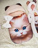 Теплий комплект для новонароджених дівчаток від 3 до 6 місяців, 3D принт Кошеня, фото 2