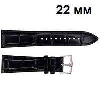 Шкіряний ремінець Premium 22х18 мм. Black