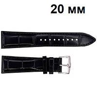 Шкіряний ремінець Premium 20х18 мм Black