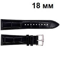 Шкіряний ремінець Premium 18х16 мм Black