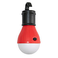 Портативна лампочка на батарейках 3хААА Чорно-червона кемпінгова лампа, ліхтар у намет