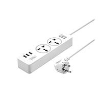 Сетевой фильтр XO WL04 3USB / 2 OUTLET / 10A (White) [68805]