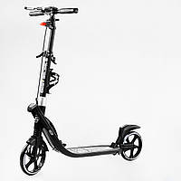 Двухколесный складной самокат фонарик 2 амортизатора Best Scooter 100 кг Black and white (114 OB, код: 7696273