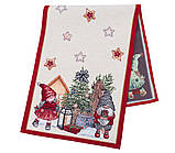 Доріжка раннер на стіл Новорічна 45x180 см., гобелен, фото 9