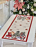 Доріжка раннер на стіл Новорічна 45x180 см., гобелен, фото 6