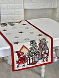 Доріжка раннер на стіл Новорічна 45x180 см., гобелен, фото 2